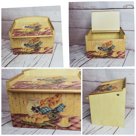 Anister Gift Inc Wooden Storage Open & Close Lid Mini Storage Box Kitchen Décor - Picture 3 of 12